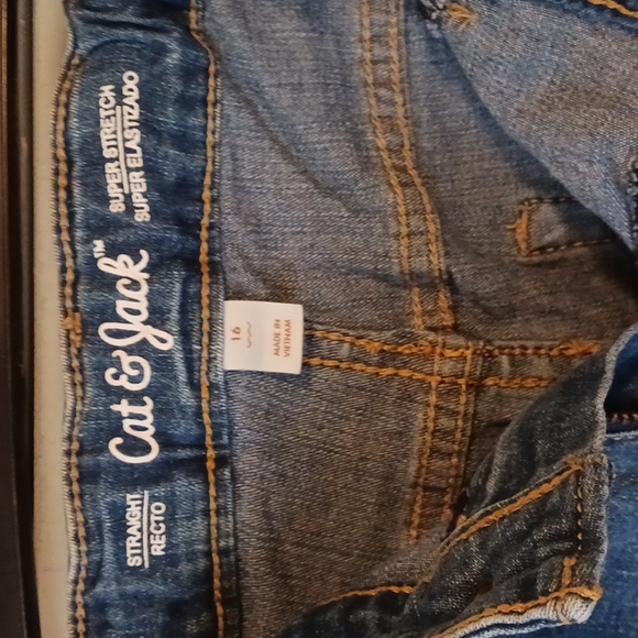 CAT & JACK SUPER DENIMS STRETCH LEGS BLUE JEAN SIZE 16 GIRLS - Picture 6 of 9